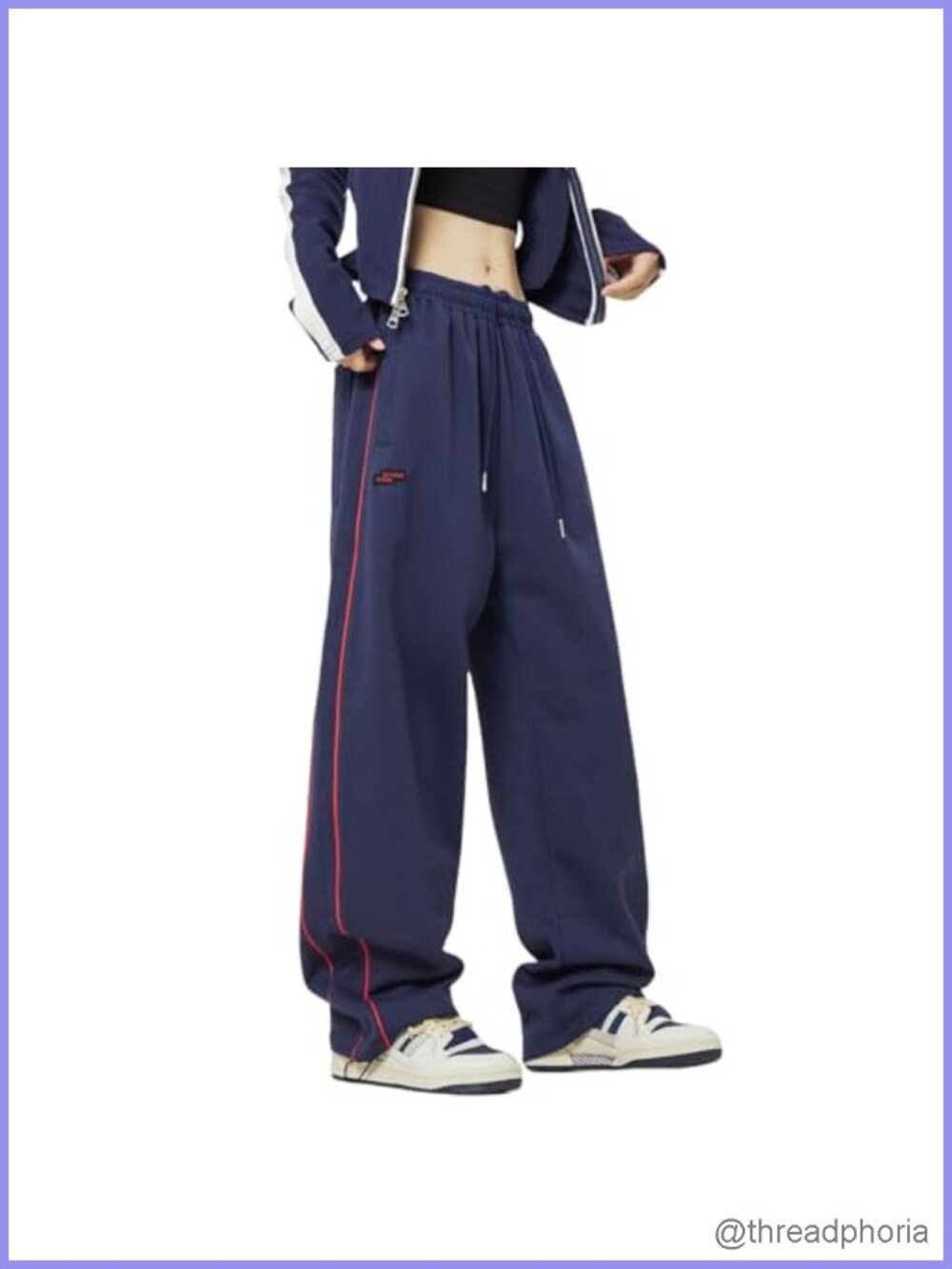 Y2K Baggy Wide Leg Sweatpants High Waisted Joggers w/ Pockets